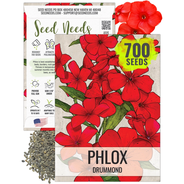 Red Drummond Phlox Seeds For Planting (Phlox Drummondii)