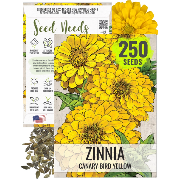 Canary Bird Zinnia Seeds For Planting (Zinnia elegans)
