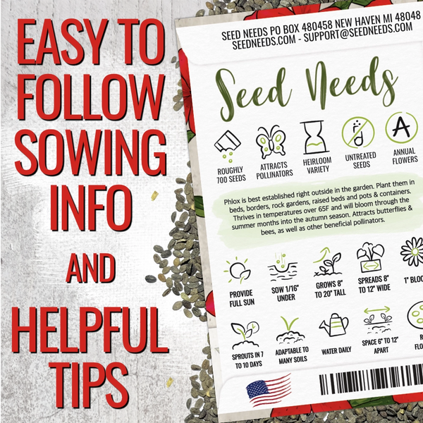 Red Drummond Phlox Seeds For Planting (Phlox Drummondii)