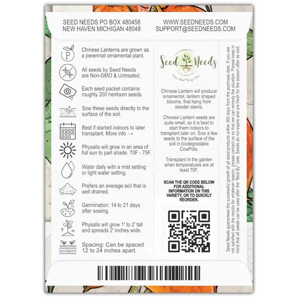 Chinese Lantern Seeds For Planting (Physalis alkekengi)
