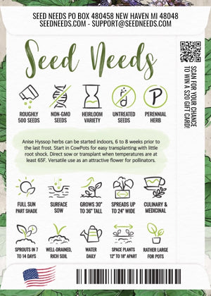 Anise Hyssop Herb Seeds For Planting (Agastache foeniculum)