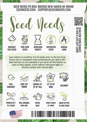 Lemon Basil Seeds For Planting (Ocimum basillicum citriodorum)