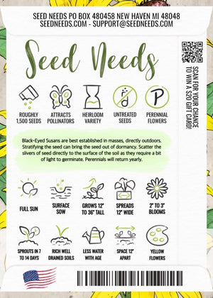 Black-Eyed Susan Seeds For Planting (Rudbeckia hirta)