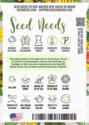 Blanket Flower Seeds For Planting (Gaillardia aristata)