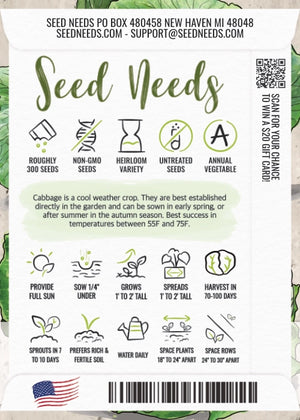 Copenhagen Market Cabbage Seeds For Planting (Brassica oleracea)