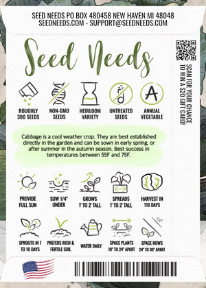 Danish Ballhead Cabbage Seeds For Planting (Brassica oleracea)