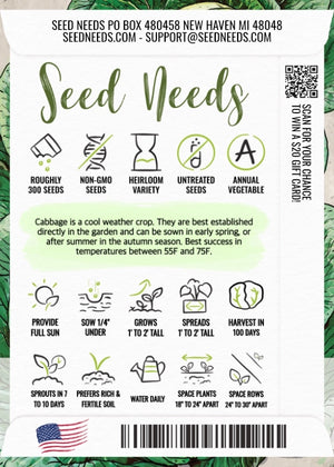 Early Flat Dutch Cabbage Seeds For Planting (Brassica oleracea)