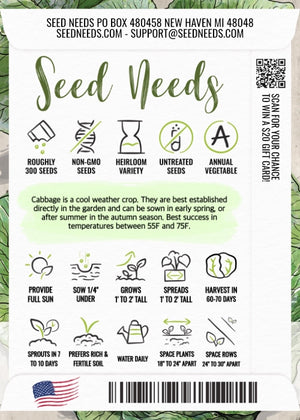Golden Acre Cabbage Seeds For Planting (Brassica oleracea)