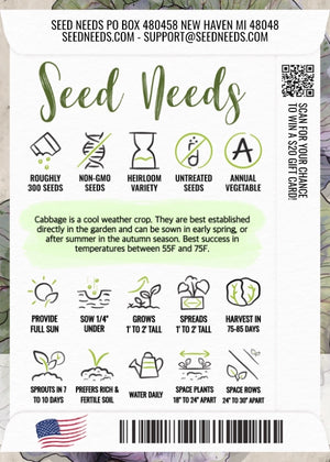 Red Acre Cabbage Seeds For Planting (Brassica oleracea)