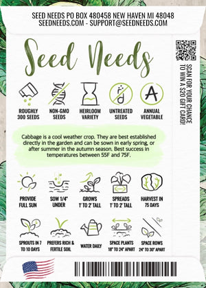 Early Round Dutch Cabbage Seeds For Planting (Brassica oleracea)