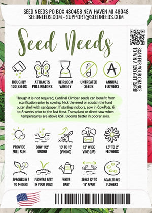 Cardinal Climber Seeds For Planting (Ipomoea quamoclit)