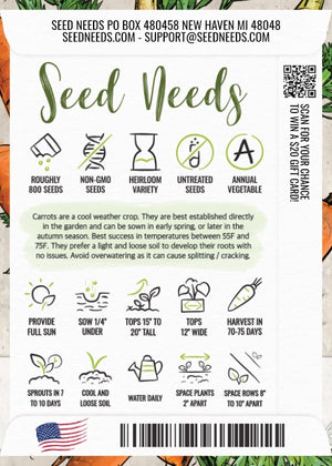 Imperator 58 Carrot Seeds For Planting (Daucus carota)