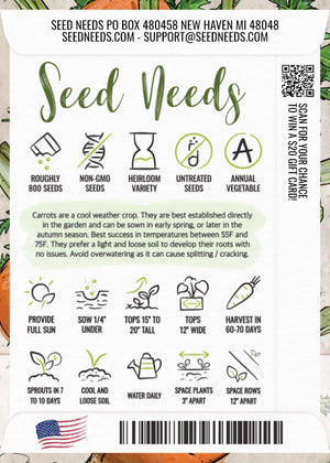 Paris Market Carrot Seeds For Planting (Daucus carota)