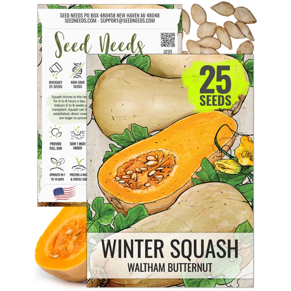 Waltham Butternut Winter Squash Seeds For Planting (Cucurbita pepo)