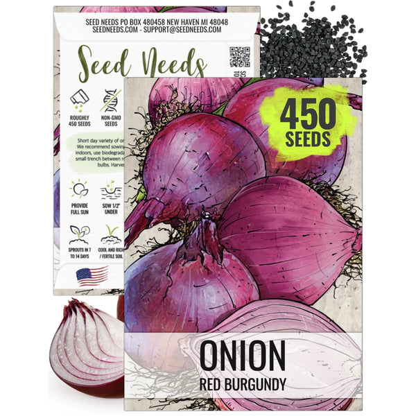 Red Burgundy Onion Seeds For Planting (Allium cepa)