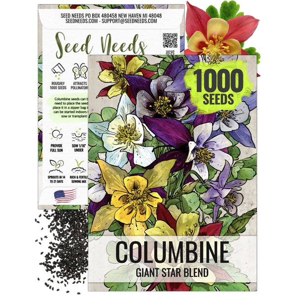 Giant Star, Mckana's Columbine Seeds For Planting (Aquilegia caerulea)