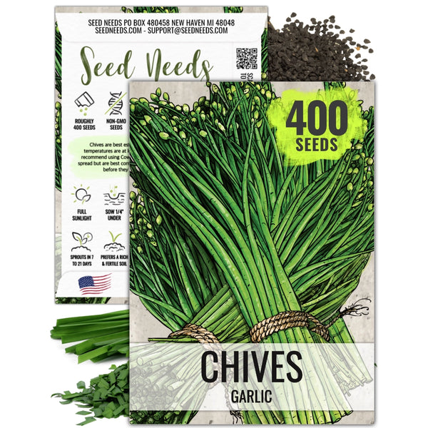 Garlic Chives Herb Seeds For Planting (Allium tuberosum)