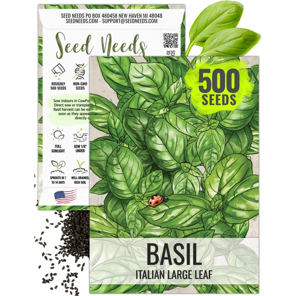 Italian Large Leaf Basil Seeds For Planting (Ocimum basilicum)