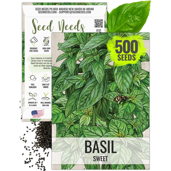 Sweet Basil Herb Seeds For Planting (Ocimum basilicum)