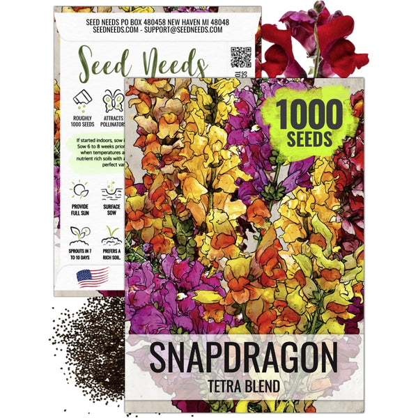 Snapdragon Seeds For Planting Tetra Blend (Antirrhinum majus)
