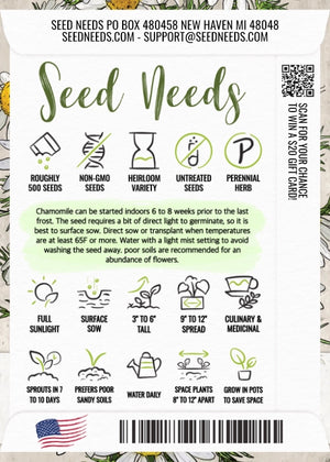 Roman Chamomile Herb Seeds For Planting (Anthemus nobilis)