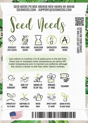 Cilantro Herb Seeds For Planting (Coriandrum sativum)