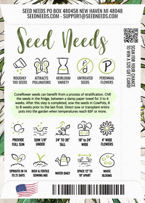 White Swan Coneflower Seeds For Planting (Echinacea purpurea)