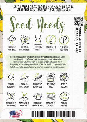 Lance Leaved Coreopsis Seeds For Planting (Coreopsis lanceolata)