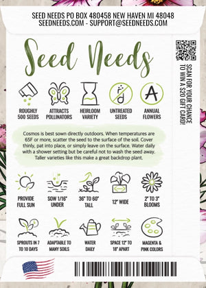 Candystripe Cosmos Seeds For Planting (Cosmos bipinnatus)