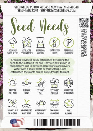 Mother of Thyme, Creeping Thyme Seeds For Planting (Thymus serpyllum)