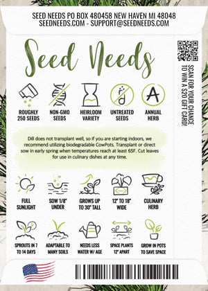 Dill Herb Seeds For Planting (Anethum graveolens)