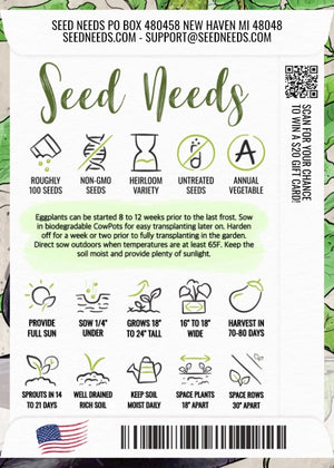Long Purple Eggplant Seeds For Planting (Solanum melongena)