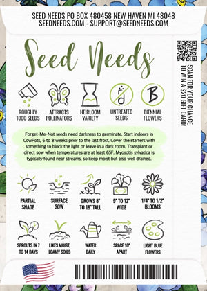 Blue Forget-Me-Not Seeds For Planting (Myosotis sylvatica)