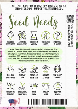 Rose Forget-Me-Not Seeds For Planting (Myosotis alpestris)