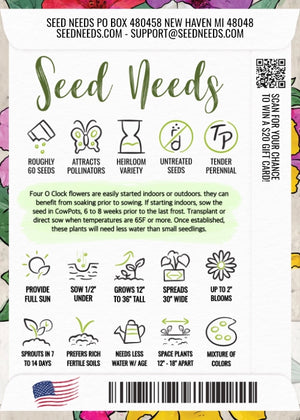 Mixed Four O' Clock Seeds For Planting (Mirabilis jalapa)