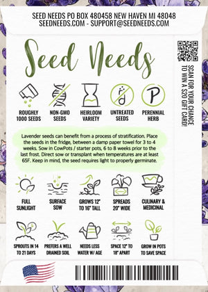 Hidcote Lavender Seeds For Planting (Lavandula angustifolia)