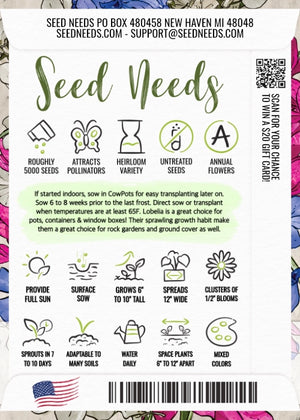 Cascade Blend Lobelia Seeds For Planting (Lobelia pendula)