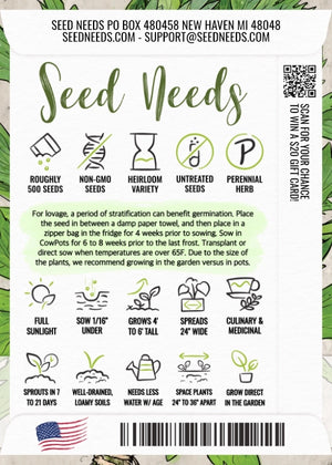 Lovage Herb Seeds For Planting (Levisticum officinale)