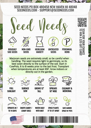Sweet Marjoram Herb Seeds For Planting (Origanum majorana)
