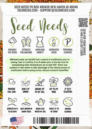 Butterfly Milkweed Seeds For Planting (Asclepias tuberosa)