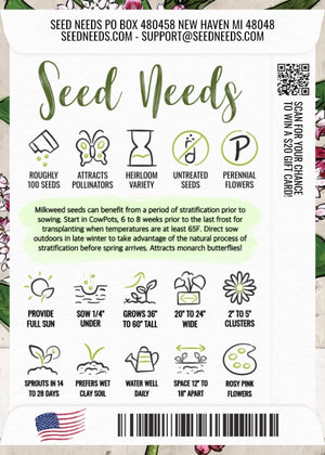Pink Swamp Milkweed Seeds For Planting (Asclepias incarnata)