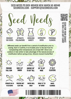 White Swamp Milkweed Seeds For Planting (Asclepias incarnata)