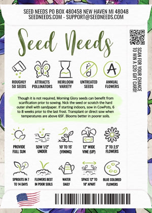 Blue Picotee Morning Glory Seeds For Planting (Ipomoea nil)