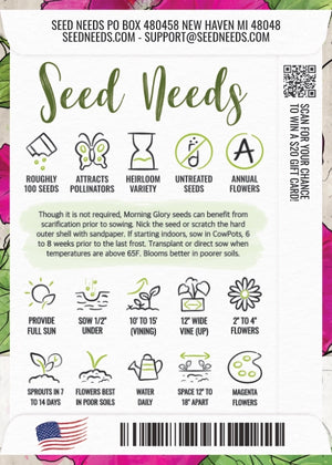 Scarlet O'Hara Morning Glory Seeds For Planting (Ipomoea nil)