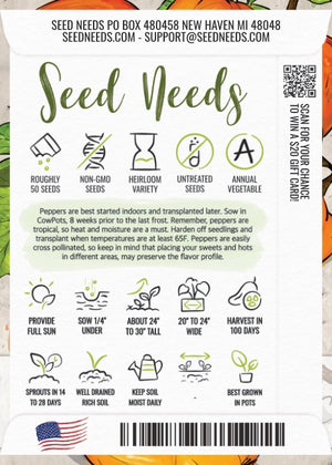 Orange Habanero Pepper Seeds For Planting (Capsicum chinense)