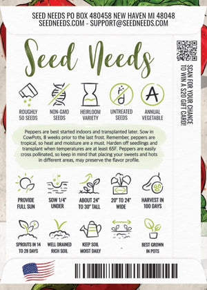 Red Habanero Pepper Seeds For Planting (Capsicum chinense)