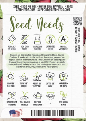 Miniature Red Bell Pepper Seeds For Planting (Capsicum annuum)