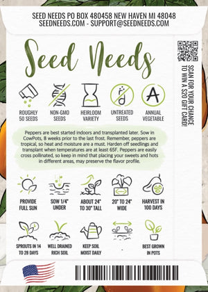 Orange Scotch Bonnet Pepper Seeds For Planting (Capsicum chinense)