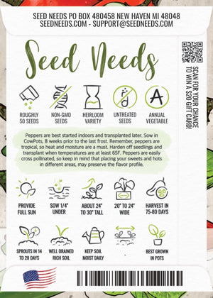 Serrano Chili Pepper Seeds For Planting (Capsicum annuum)