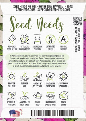Dwarf Mixed Petunia Seeds For Planting (Petunia nana compacta)